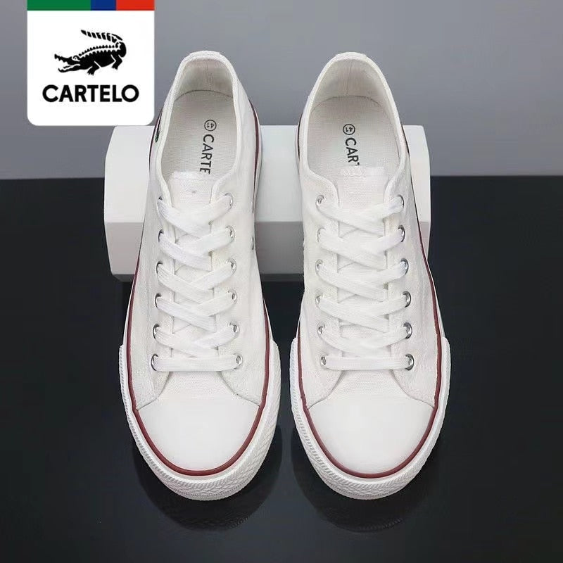 CARTELO Women White Flats Canvas Shoes Fashion Low Top Casual Walking Ladies Vulcanized Shoe 2023 New Pheeninino Free Shipping