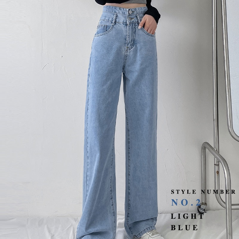 New Arrival Jeans Woman Trousers Y2k Vintage Blue Black High Waist Jeans Women Denim Pants Baggy Street Casual Jeans for Women