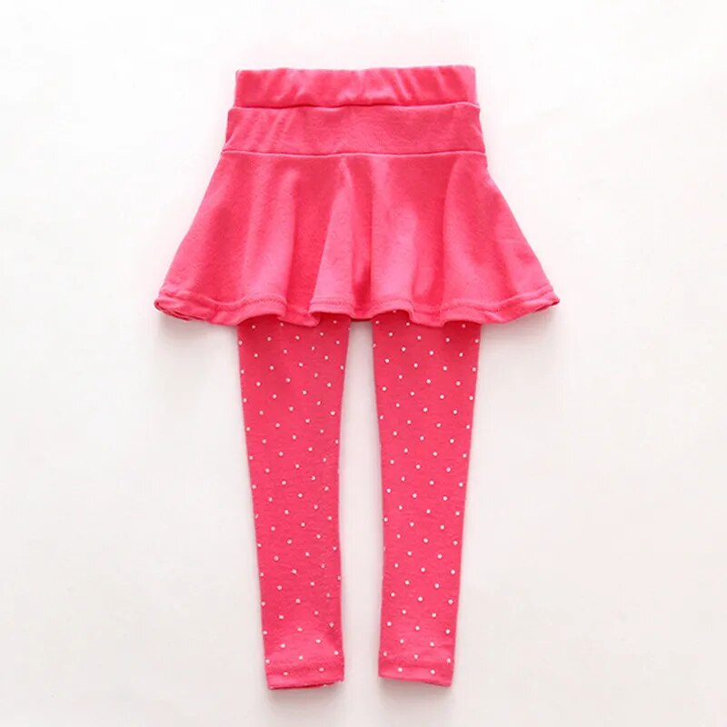 Girls Leggings Baby Girls Skirt-pants Baby Fleece Pants  Girls Spring/Autumn Warm Trousers 2-7 Year Girls pants With Little Dot