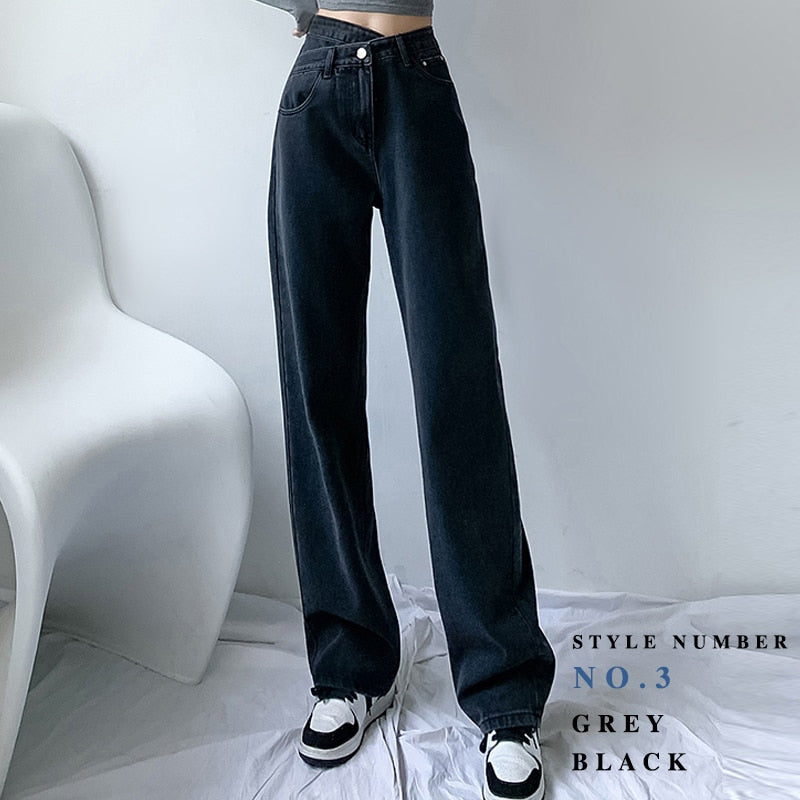 New Arrival Jeans Woman Trousers Y2k Vintage Blue Black High Waist Jeans Women Denim Pants Baggy Street Casual Jeans for Women