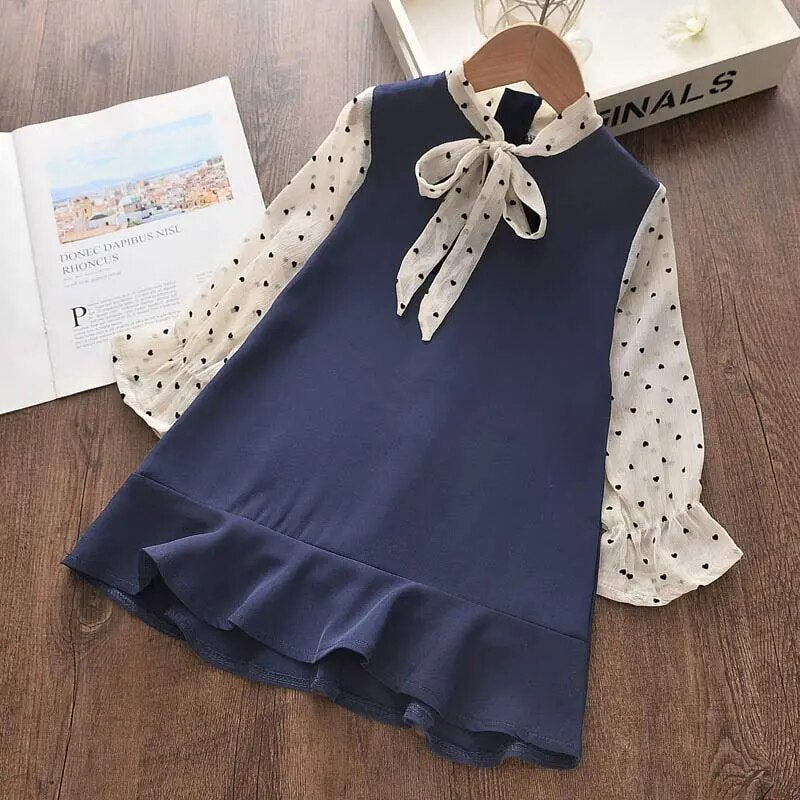 Bear Leader Girls Dress Pentagram Princess Dress Brand Girls Clothes Children Clothing European and American Style Girls Dresses