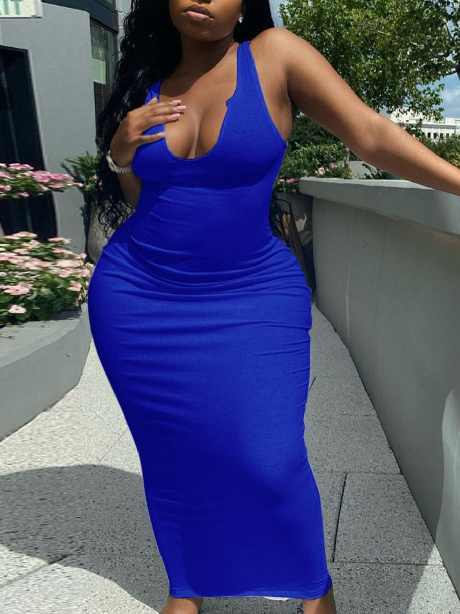 LW Plus Size Bodycon Cami Dress 2023 Summer Women Sexy Spaghetti Strap Skims Long Dress Y2k Sleeveless Bodycon Dresses Vestidos