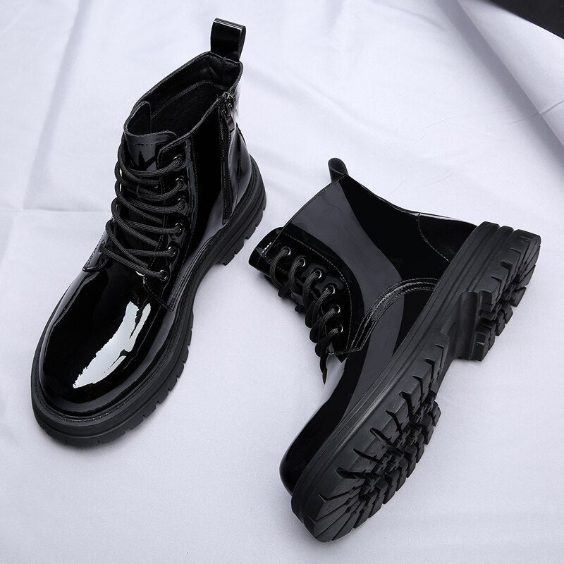 New Men Goth Boots Comfortable Wear-resistant Shoes Platform Motorcycle Boots British Style Male Casual Shoes Leisure Daily Boot