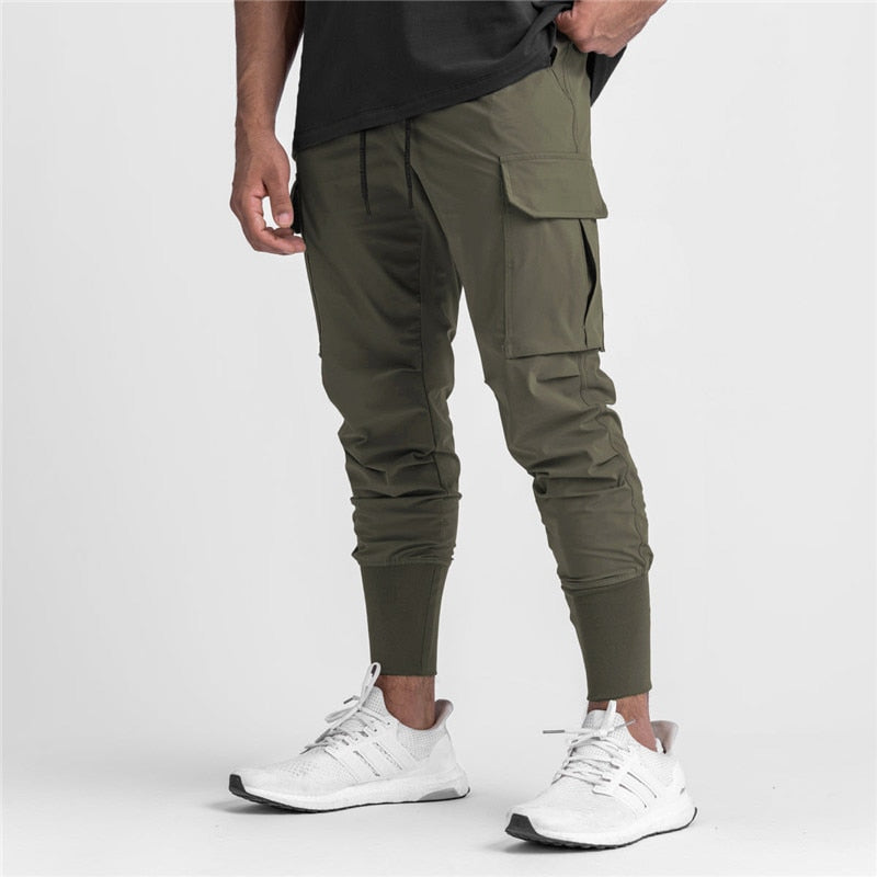 2023 Summer New Men Sports Casual Pants Fitness Thin Loose Fast Dry Elastic black jogging pants Running Training Closing Pants