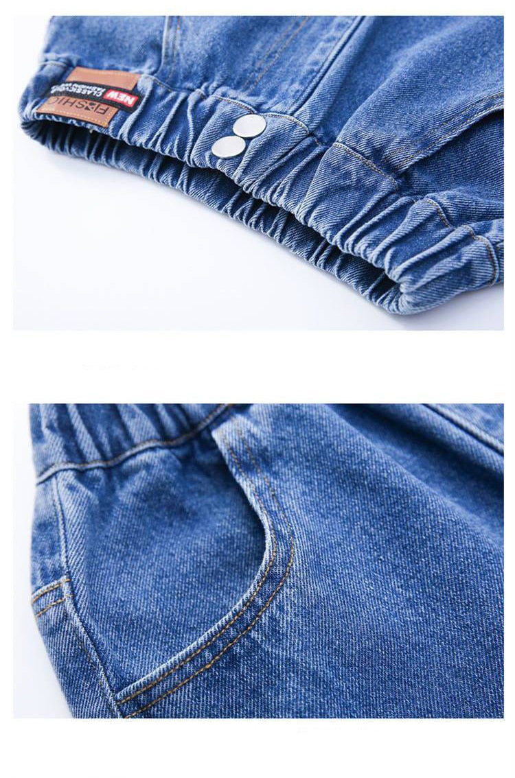 Children Jeans Girls Wide-leg Pants Kids LooseTrousers Baby Straight Denim Pants Spring Autumn 4 To12 Year