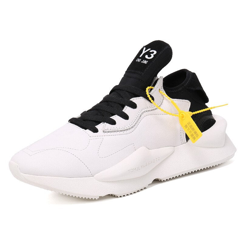 2022 New Y3 Thick Bottom  Men Shoes Running Sneakers Leather Platform Women Shoes Casual Couple Cowhide Tennis Shoes Large Size