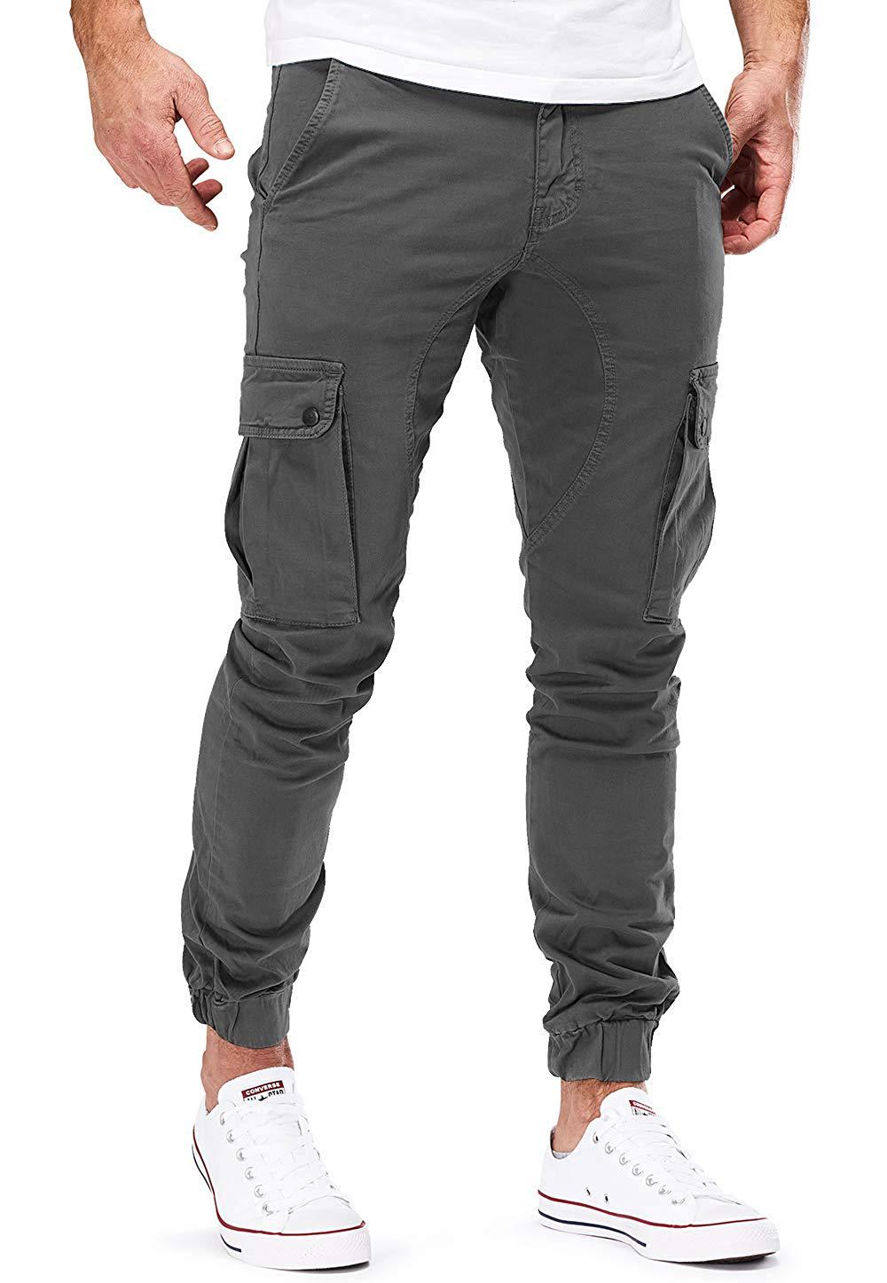 Summer New Men Cargo Pants Casual Fashion Tight Cotton Casual Pants Cargo Pocket Trousers