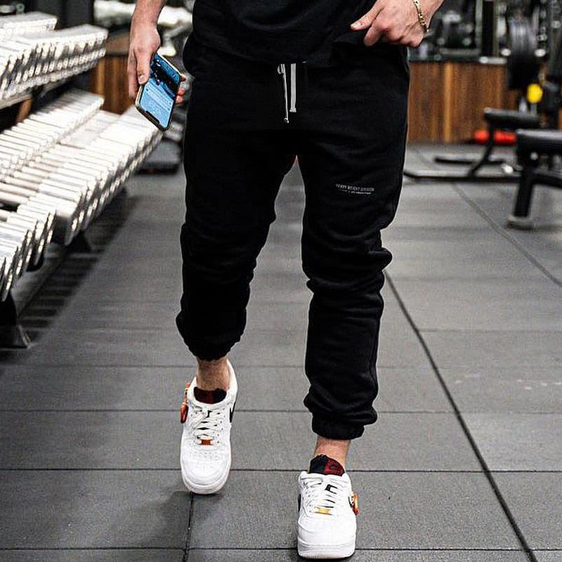 New Men&#39;s Gym Muscle Fitness Training Jogger Sports Pants Cotton Trousers Breathable Casual Health Sweatpants Male Trackpants