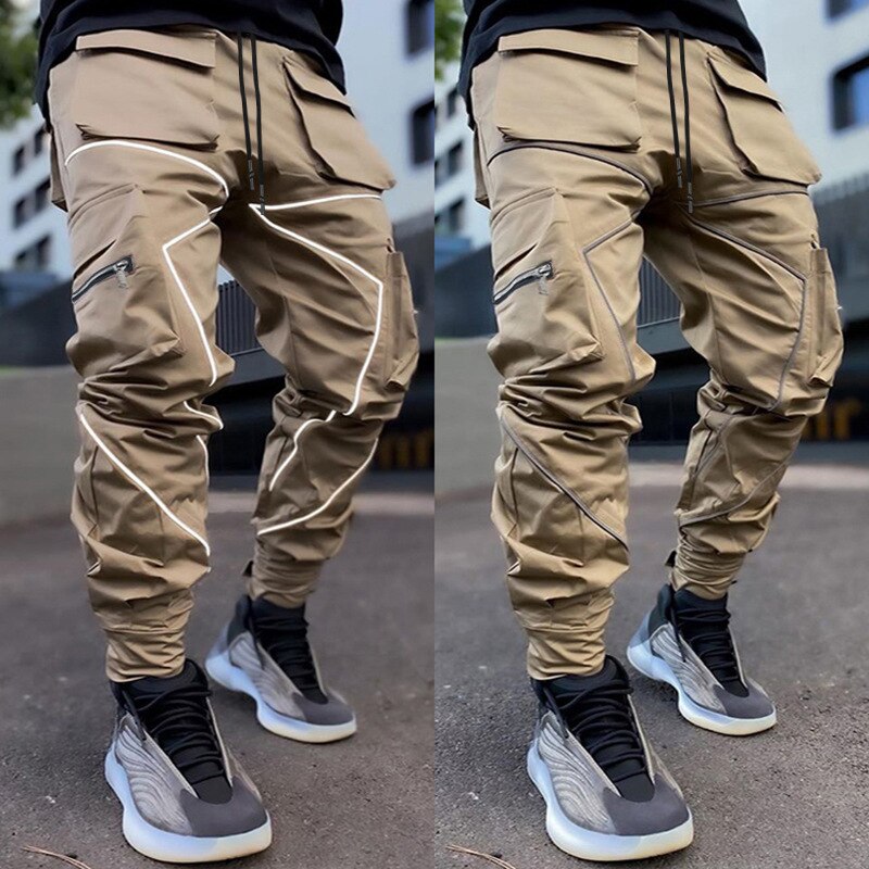 2023 Streetwear Casual Pants Men Fashion Sport Straight Legged Pants Multi Pocket Loose