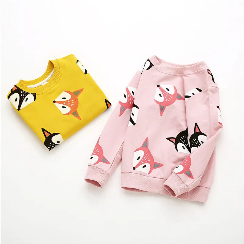 V-TREE Boys Shirts Color Cartoon T-shirt For Girl Cotton Girls Tops Child Shirt Candy Color Kids Blouse School Baby Sweatshirt