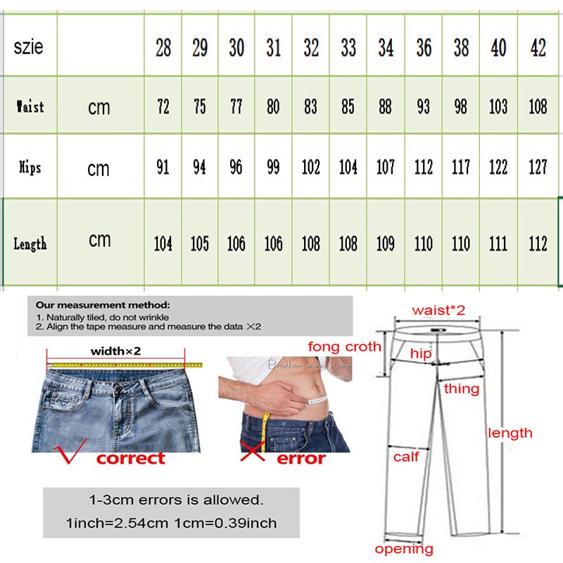 Straight Hole Destruction Trousers Distressed Jeans Men Denim Trousers Fashion Designer Brand White Pants Male Large Size