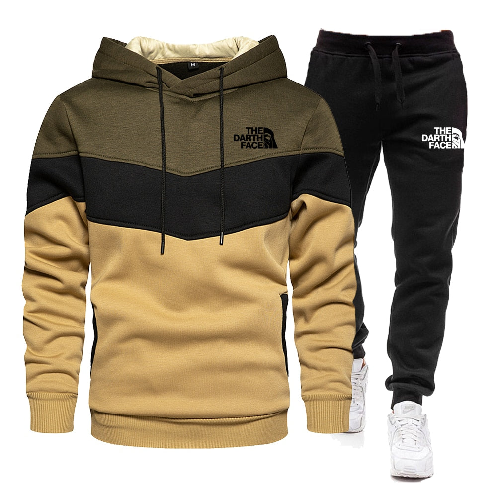 2023 New Men Hoodies Sweatshirt+Sweatpants Suit Autumn Winter Brand Sportswear Sets Tracksuit Men&#39;s Pullover Jacket Set