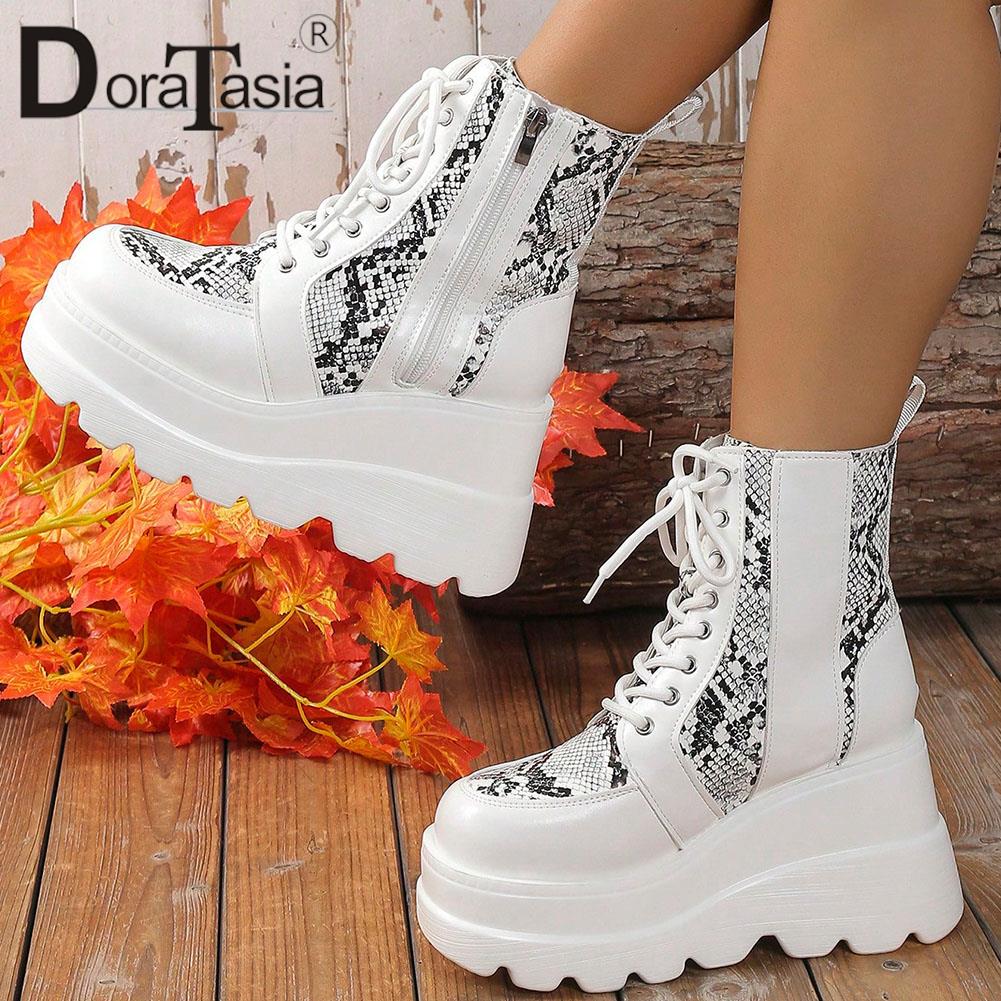 Brand New Ladies Goth Platform Ankle Boots Fashion Mixed Colors Wedges High Heels women&#39;s Boots Street Cosplay Woman Shoes