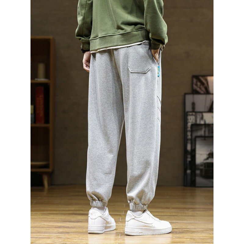 Spring Summer Black Grey Sweatpants Men Joggers Ankle-Length Baggy Harem Pants Male Casual Cotton Sweat Trousers Plus Size 8XL