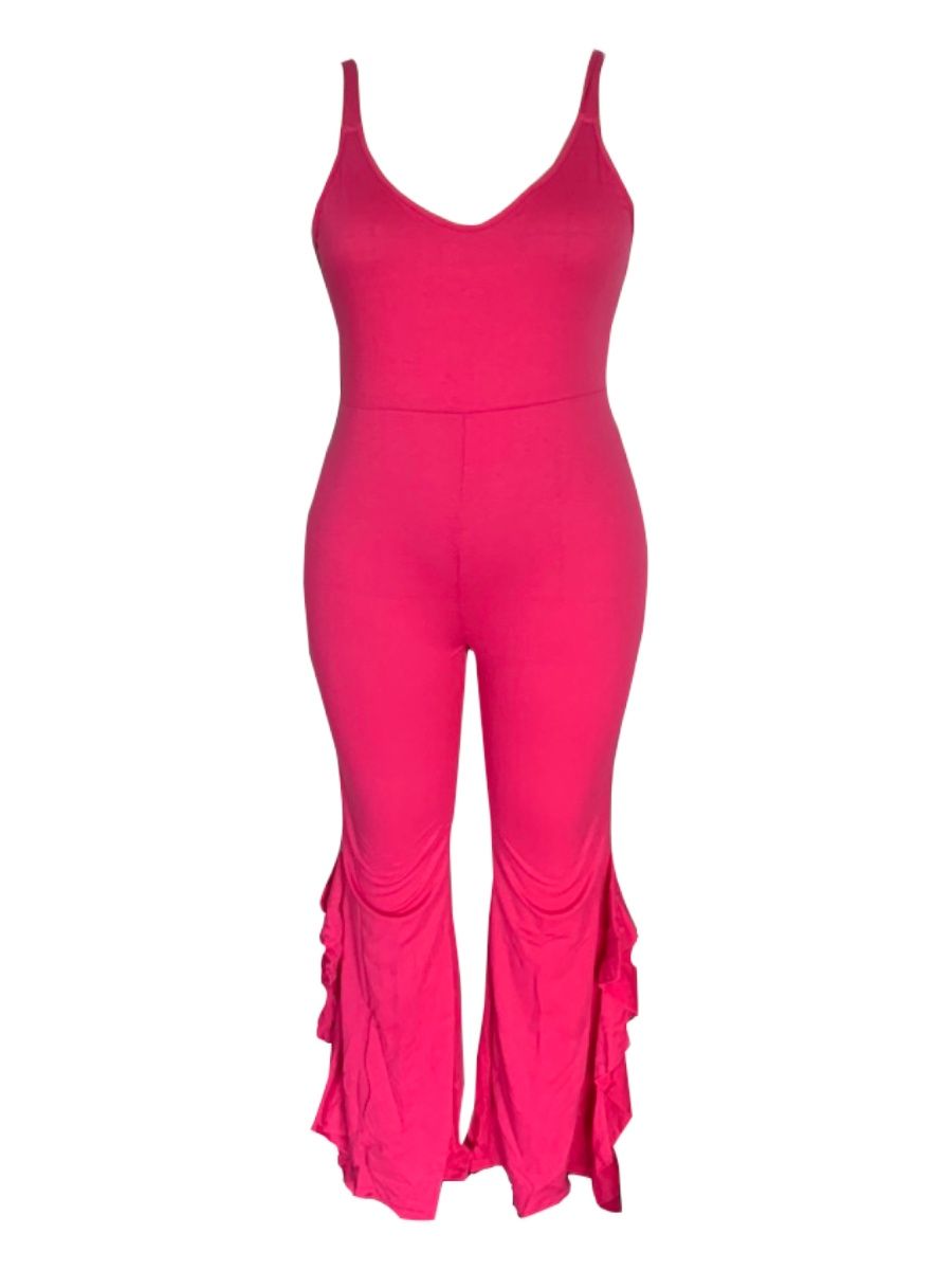 LW Plus Size jumpsuit women jumpsuits Flared Cami Jumpsuit Women Sexy Jumpsuit Bodycon Skinny Bodysuit Summer Camis Rompers