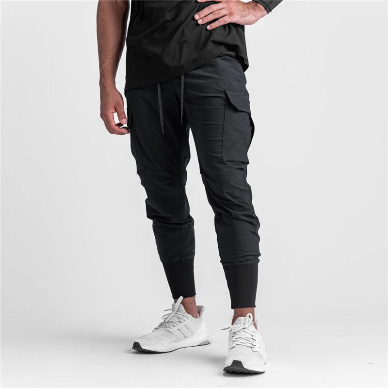 2023 Summer New Men Sports Casual Pants Fitness Thin Loose Fast Dry Elastic black jogging pants Running Training Closing Pants