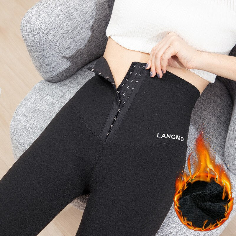 Winter Trouser Hot Pants Thermal Leggings High Waist Trainer Slimming Tummy Trimmer Control Panties Thick Warming Legging Tights