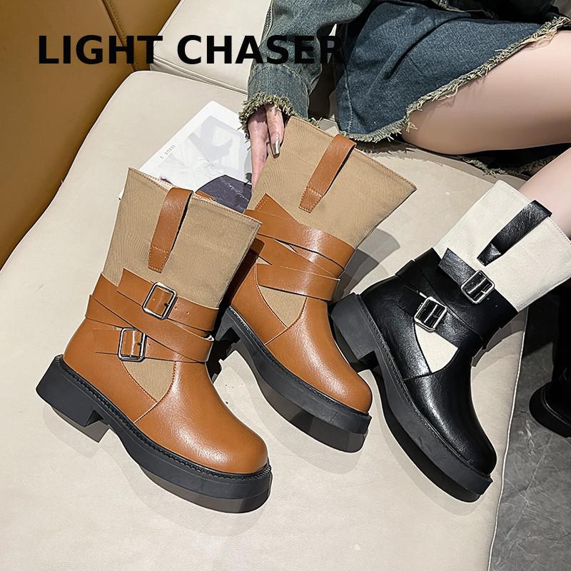 2023 New Winter Punk Style Women Ankle Boots Fashion Thick Sole Zippers Gothic Short Boot Ladies Elegant Platform Flats Shoes