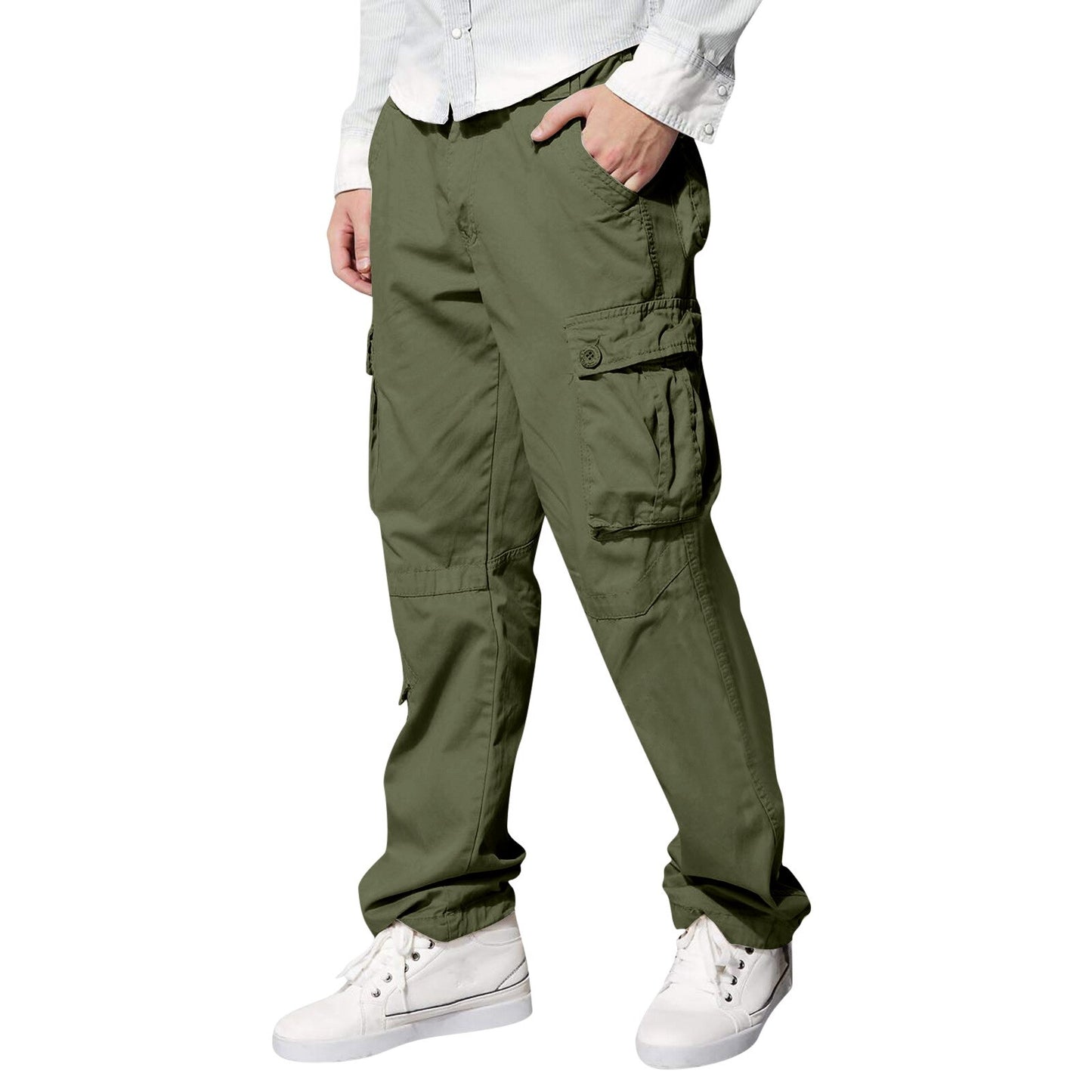 2023 New Men&#39;s Casual Work Wear Pants Quick Drying Fashion Spring Summer Autumn Winter Lightweight Cotton Mix Jogging Pants