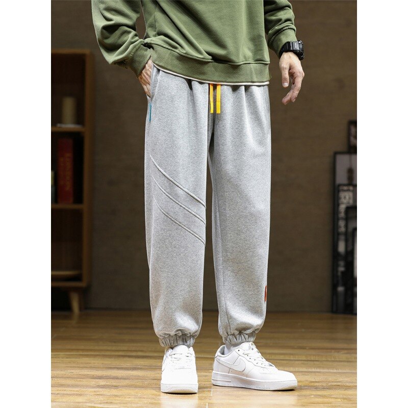 Spring Summer Black Grey Sweatpants Men Joggers Ankle-Length Baggy Harem Pants Male Casual Cotton Sweat Trousers Plus Size 8XL