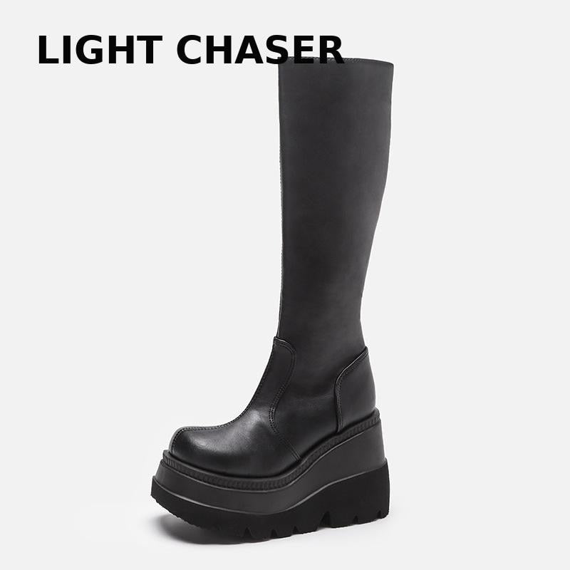 Winter Women&#39;s Shoes Size 43 Gothic Style Platform Boots Motorcycle Rider Boots But Knee Boots With A Thin Head Women&#39;s Boots