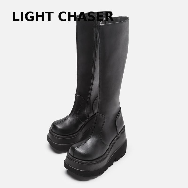 Winter Women&#39;s Shoes Size 43 Gothic Style Platform Boots Motorcycle Rider Boots But Knee Boots With A Thin Head Women&#39;s Boots