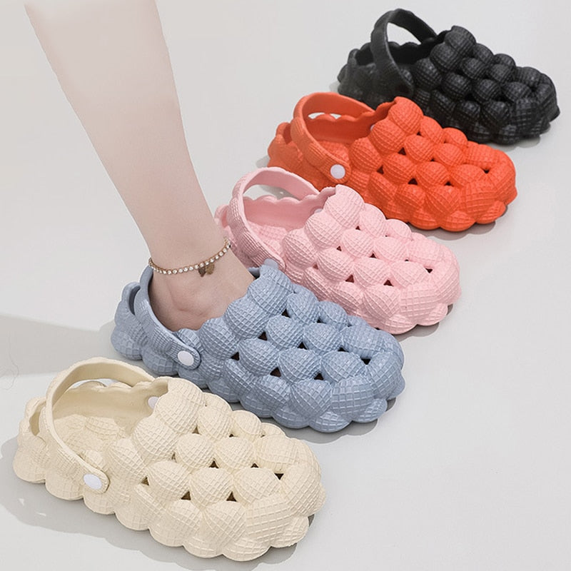 Shevalues Women Clogs Slippers Cute Bubble Ball Sandals Summer Indoor Massage EVA Slides Outdoor Closed Toe Fashion Beach Shoes