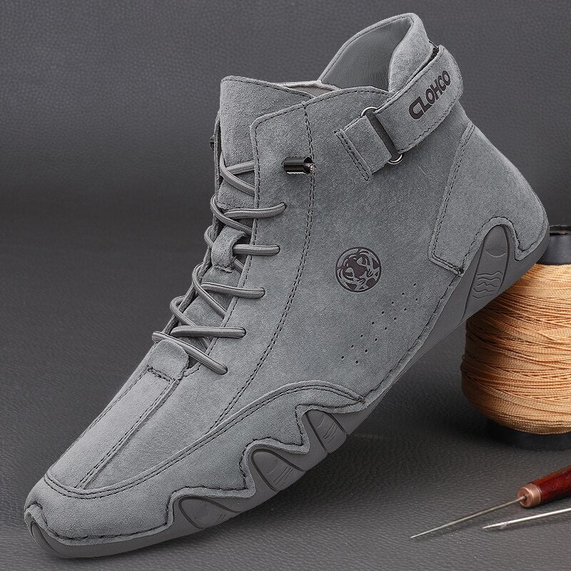 Men's Genuine Leather Shoes Ankle Boots 2023 Men Sneakers Outdoor Light Lace-Up Casual Shoes Fashion Loafers Winter Warm Boots