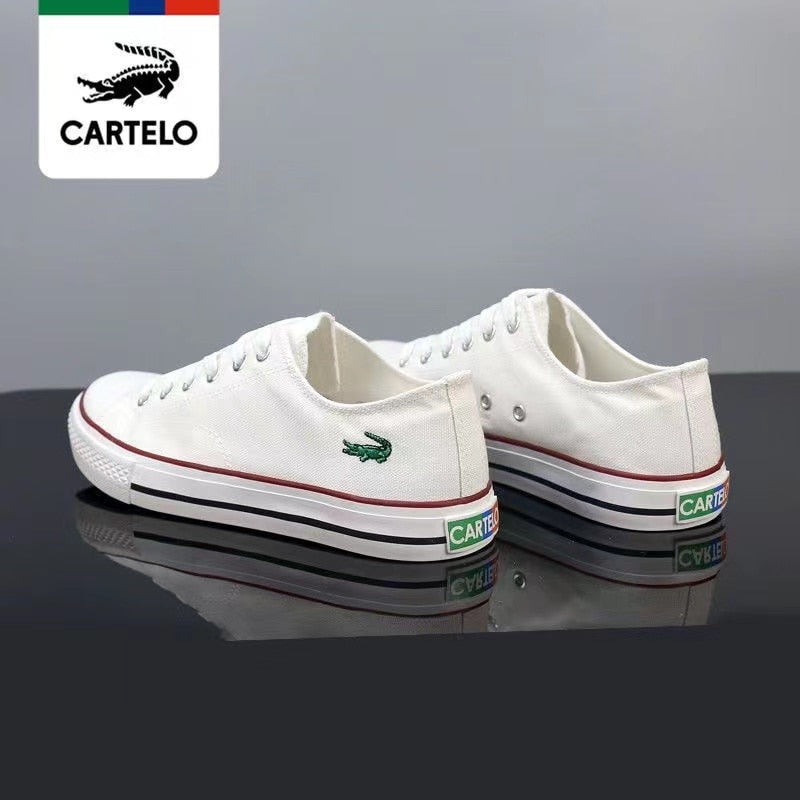 CARTELO Women White Flats Canvas Shoes Fashion Low Top Casual Walking Ladies Vulcanized Shoe 2023 New Pheeninino Free Shipping