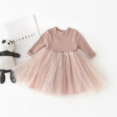 HoneyCherry New Girl Princess Dress Pentagram Long Sleeved Dress Baby Girl Clothes Kids Dresses For Girls