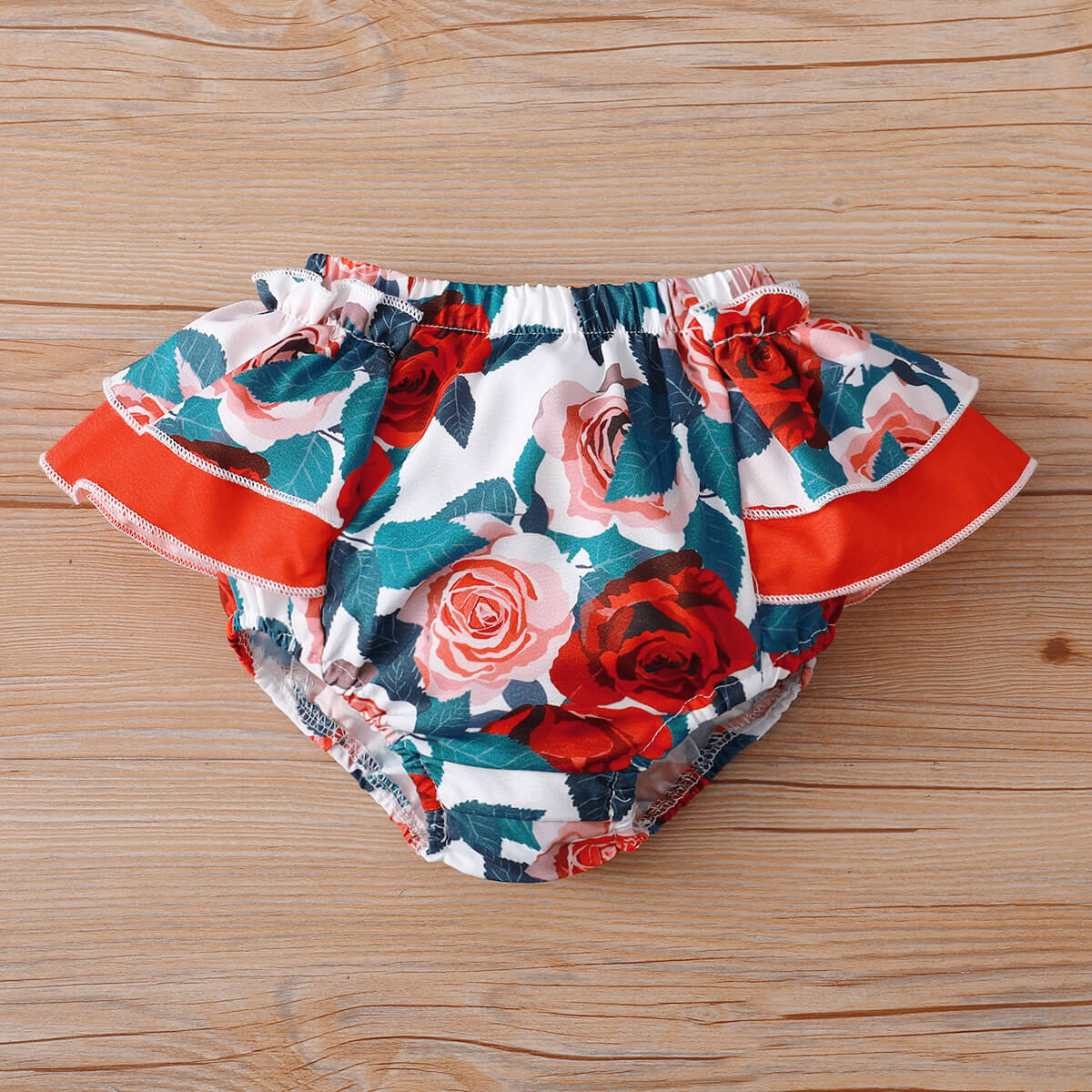 Baby Girl Floral Ruffled Crop Top and Bloomer Set