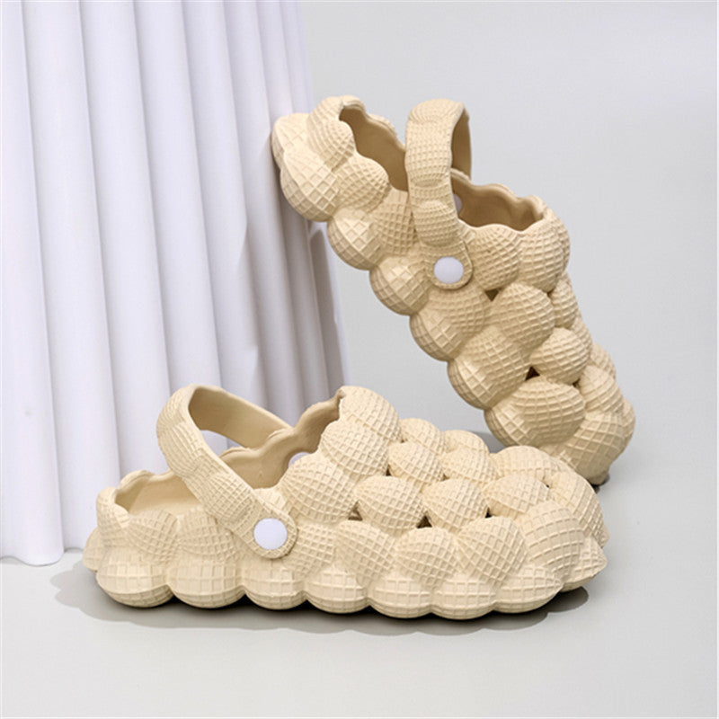 Womens Soft Sole Bubble Clogs Lightweight Solid Color Slippers