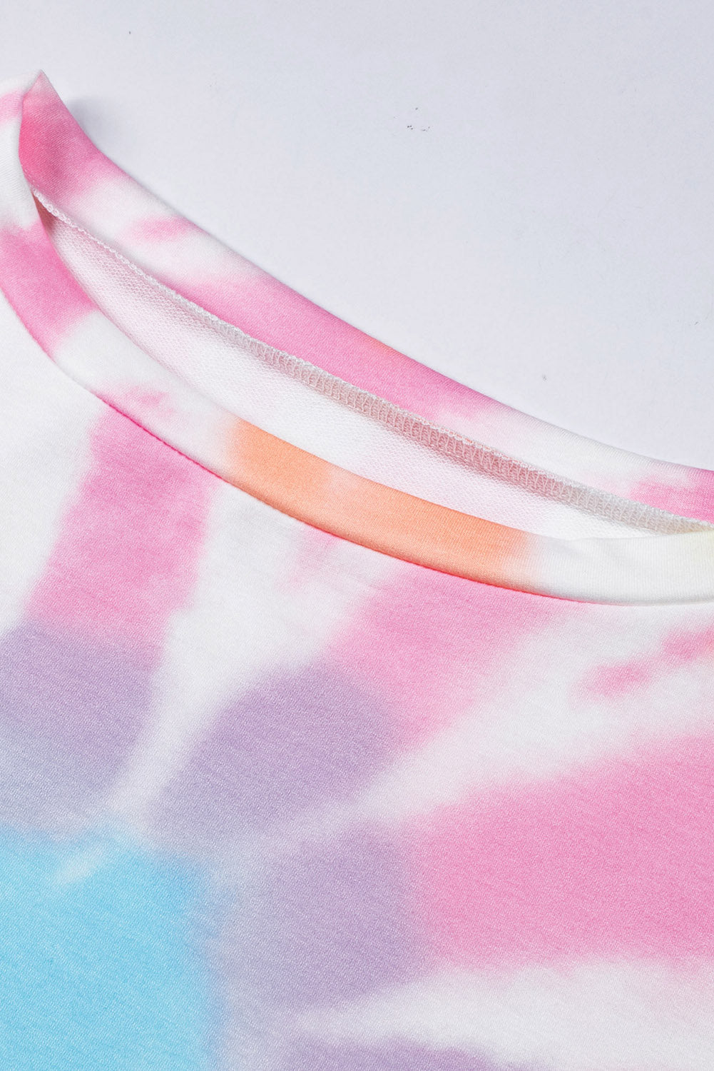 Tie-Dye Boat Neck Batwing Sleeve Tee