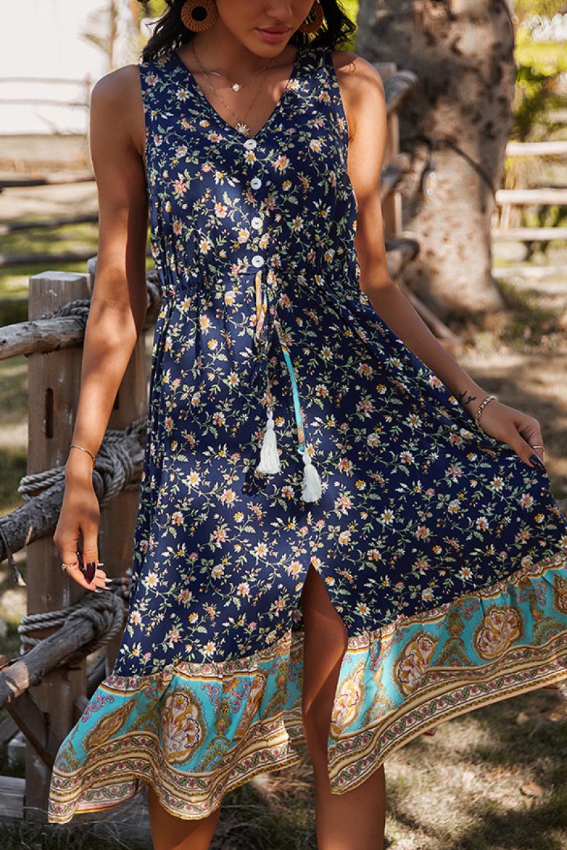 Floral Boho Mixed Print Dress