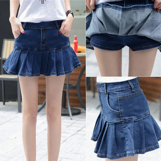 2022 Summer Teenage Girls Denim Skirt Shorts 4-15 Years Children&#39;s Clothing Toddler Short Pants For Girls Blue Shorts 6 8 12 14