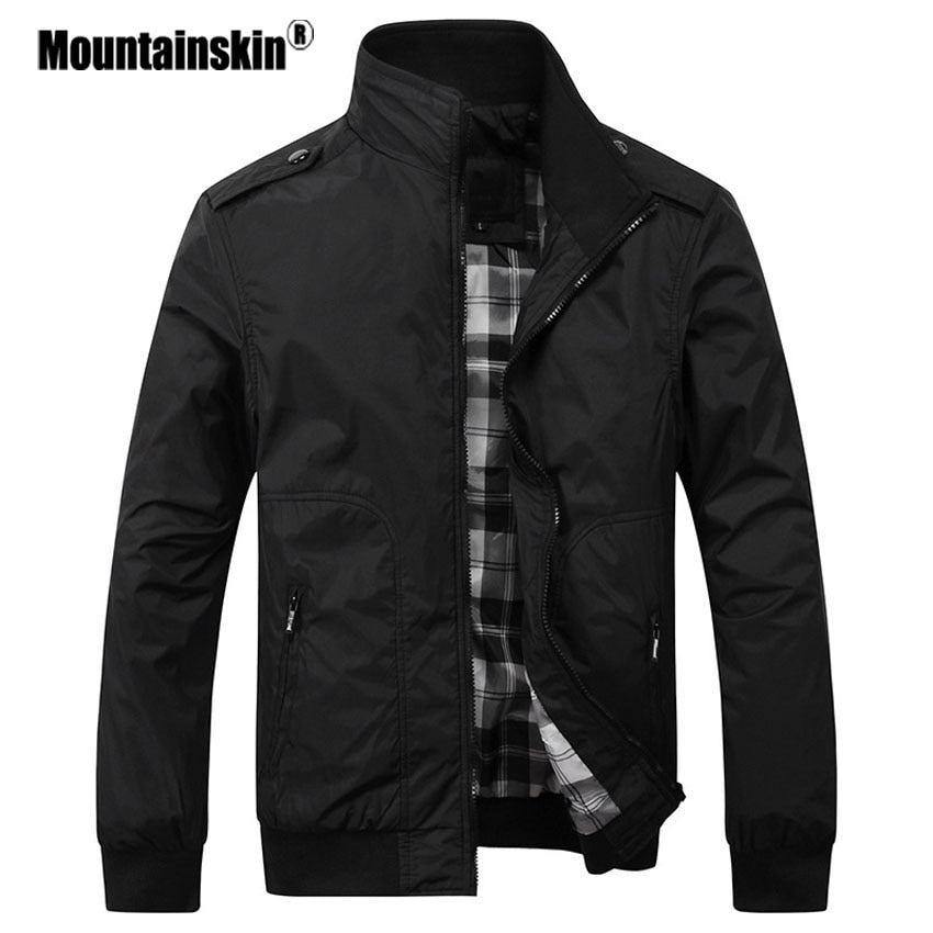 Mountainskin Men's Casual Jackets 4XL Fashion Male Solid Spring Autumn Coats Slim Fit Military Jacket Branded Men Outwears SA432