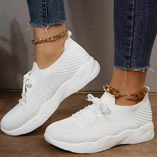 Women Knitted Octopus Sneakers Lightweight Low Top Sports Anti Slip Running Shoes