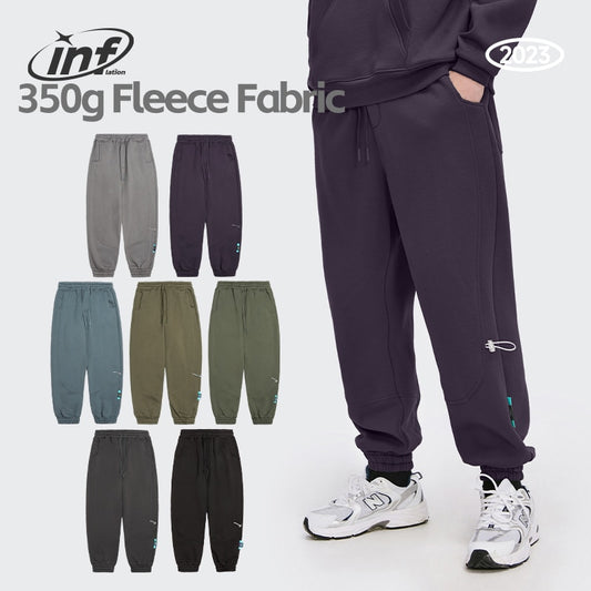 INFLATION 350Gsm Fleece Linen Jogger Pants Unisex Winter Warm Track Pants Men Solid Color Casual Sweatpant