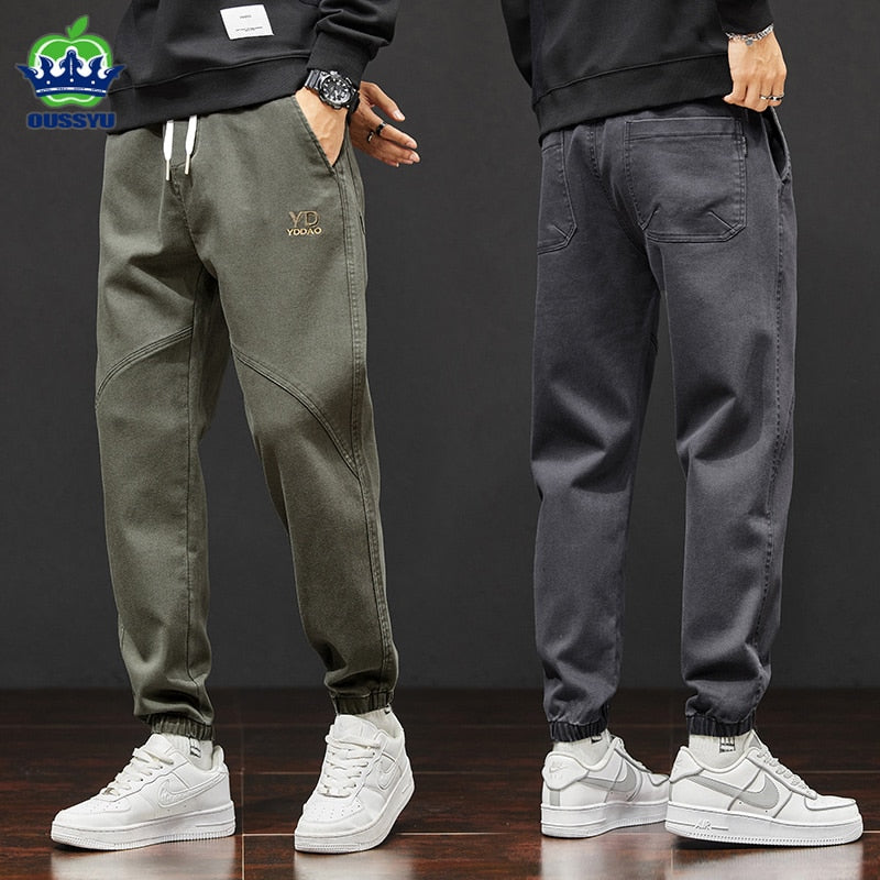 2023 New Autumn Winter Cotton Jogger Casual Pants Men Harajuku Cargo Pant Korean Harem Trousers Sweatpants Male Oversized M-5XL