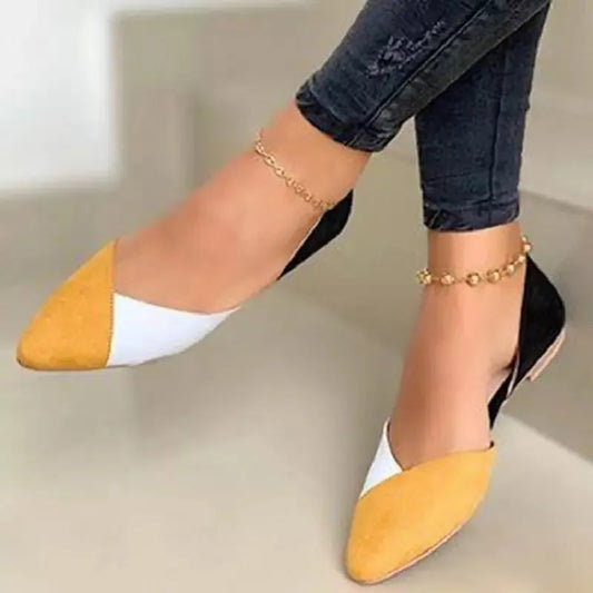 Women Flats Casual Shoes Mixed Color Comfort Ballerina Holiday Female Shoe Slip-On Pointed Toe Loafers Women&#39;s Flat Shoes