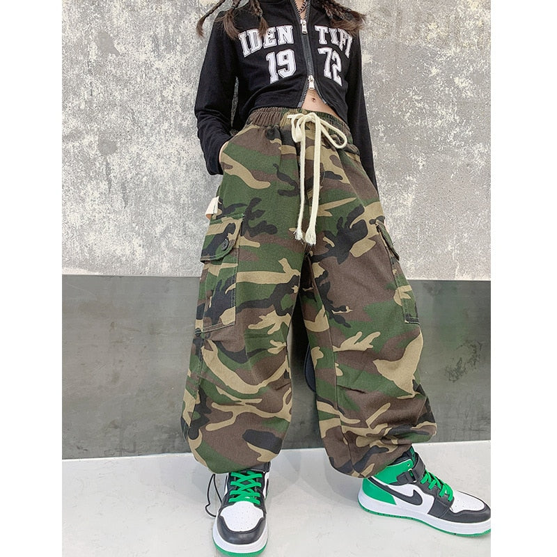 Kids Girl Camouflage Cargo Pants 10 12 years 2022 New Spring Fall Teenage Girls Clothing