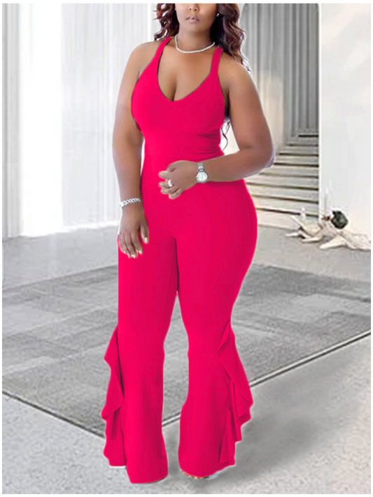 LW Plus Size jumpsuit women jumpsuits Flared Cami Jumpsuit Women Sexy Jumpsuit Bodycon Skinny Bodysuit Summer Camis Rompers