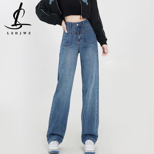 New Arrival Jeans Woman Trousers Y2k Vintage Blue Black High Waist Jeans Women Denim Pants Baggy Street Casual Jeans for Women