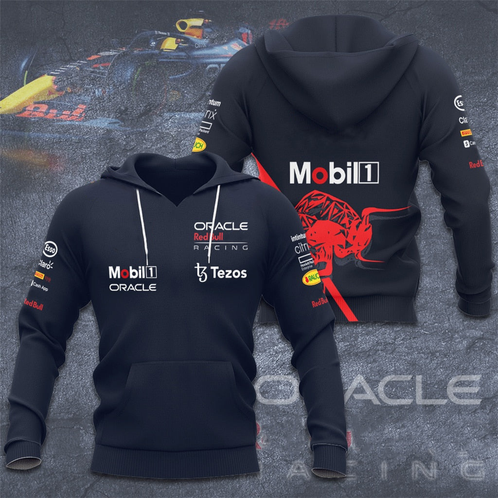 Spring and Autumn&#39;s Latest Hot Selling Formula One Racing Men&#39;s Sweatshirt 3D Red Print Road Racing Jacket Hoodie Casual Bull Pu