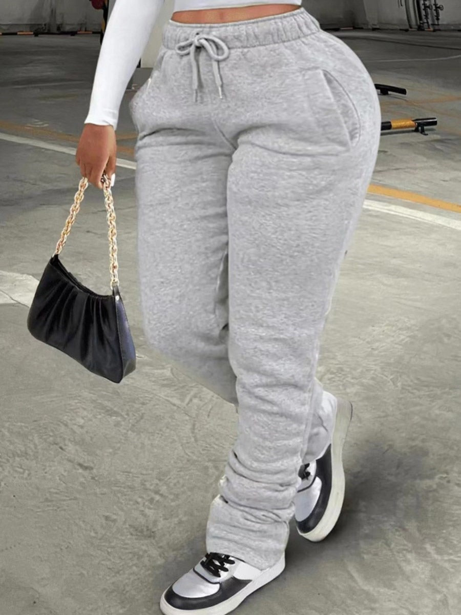 LW Plus Size pants Mid Waist Drawstring Ruched Sweatpants Stretchy Street women&#39;s pant 2022 NEW Autmn Sporting Pant