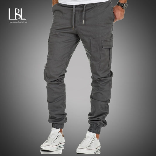 Men Casual Joggers Cargo Pants 2023 New Military Army Cotton Sweatpants Fashion Male Leggings Pants Solid Elastic Sports Trouser