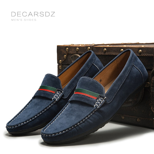 DECARSDZ Men Loafers Shoes 2023 Summer Shoes Man New Fashion Boat Footwear Soft Flat Comfy Flock Suede Leather Men Casual Shoes