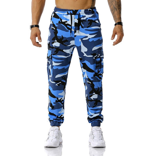 High Quality Men&#39;s Outdoor Sport Trouser Casual Cotton Camouflage Cargo Pants Elastic Waist Drawstring Military Tactical Pants