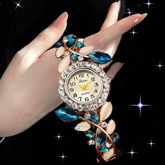 Women Watches Top Brand Luxury Diamonds Bangle Wrist Watch Ladies Steel Bracelet Dresses Elegant Female Clock Gifts Montre Femme