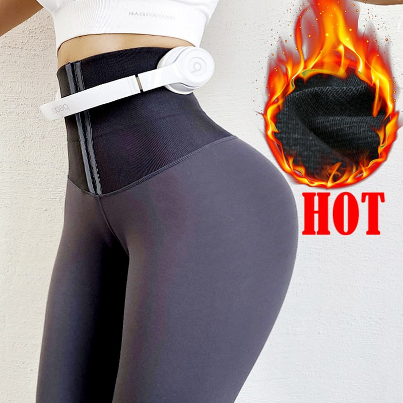 Winter Trouser Hot Pants Thermal Leggings High Waist Trainer Slimming Tummy Trimmer Control Panties Thick Warming Legging Tights